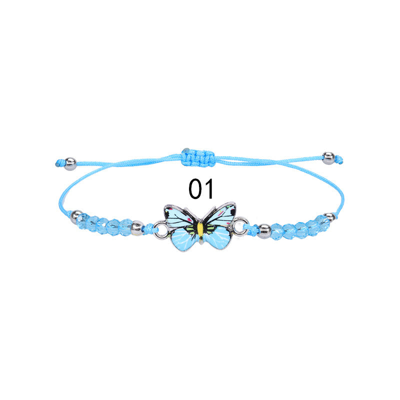 Wholesale Summer Colorful Butterfly Crystal Beaded Bracelet ACC-BT-YiYe004