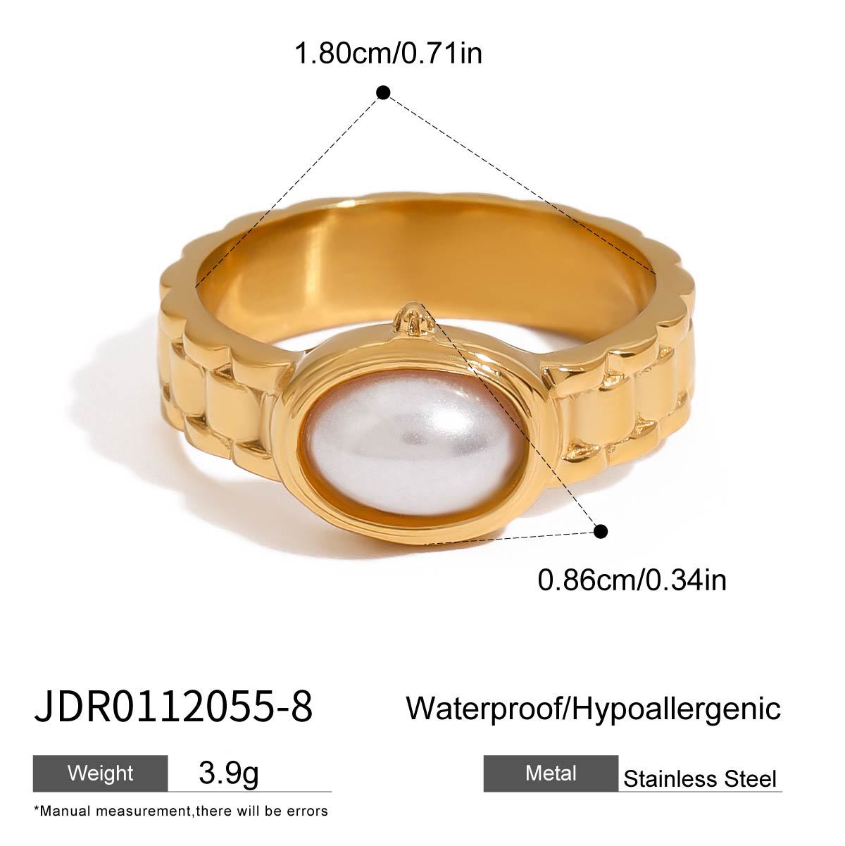 Wholesale  Pearl Ring Stainless Steel  Non-Fading Jewelry