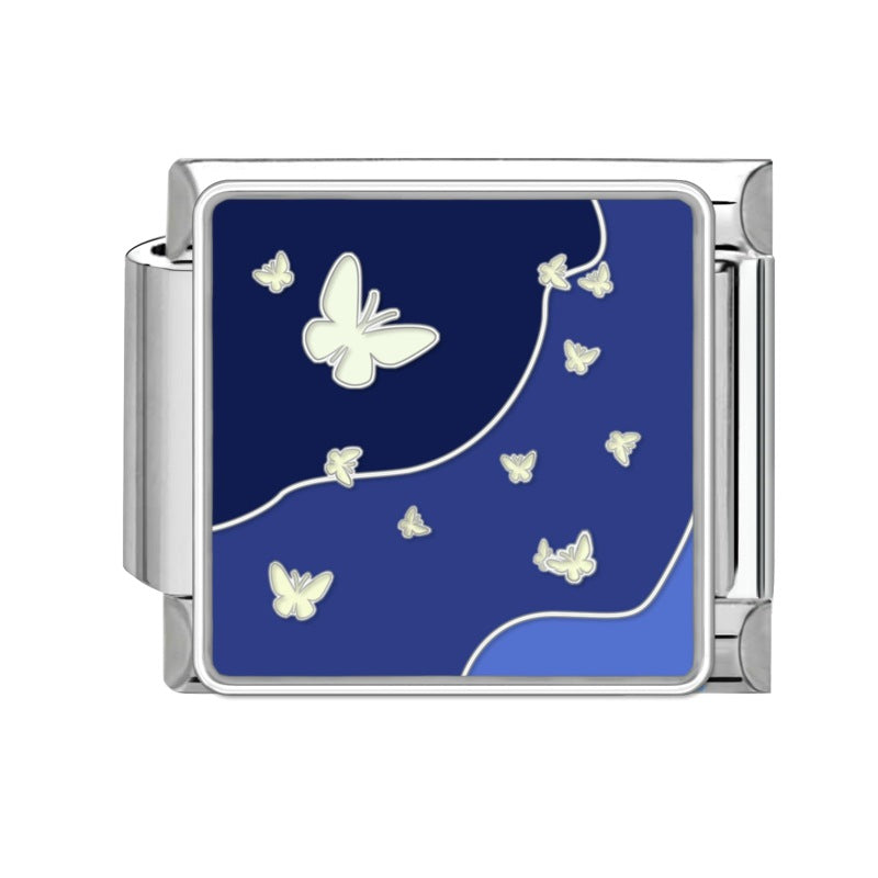 Wholesale 9mm Italian Charm Starter Bracelets DIY square Single Section Creative Stainless Steel Composable Bracelet