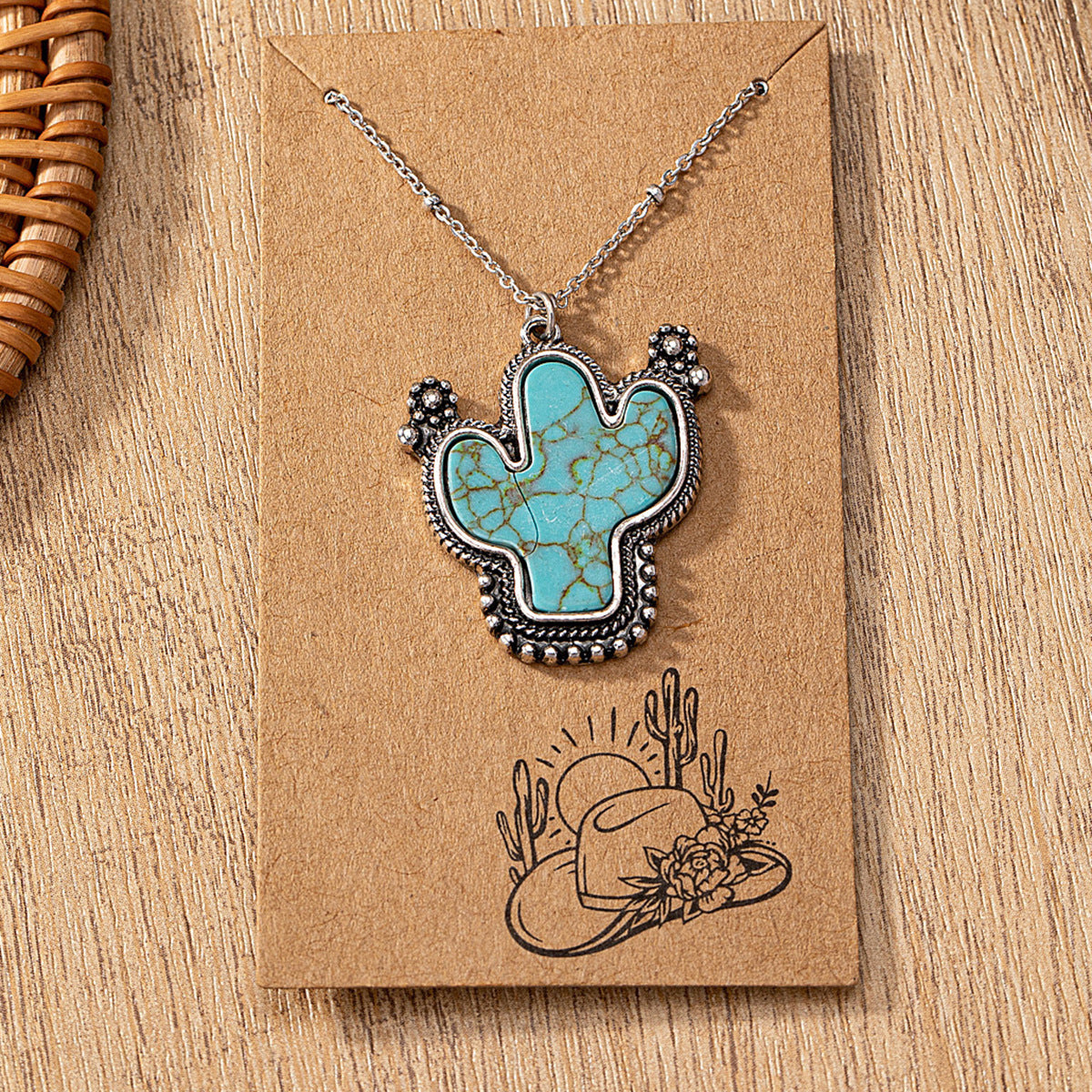 Wholesale 5pcs Turquoise Decorative Cactus Hat Necklace