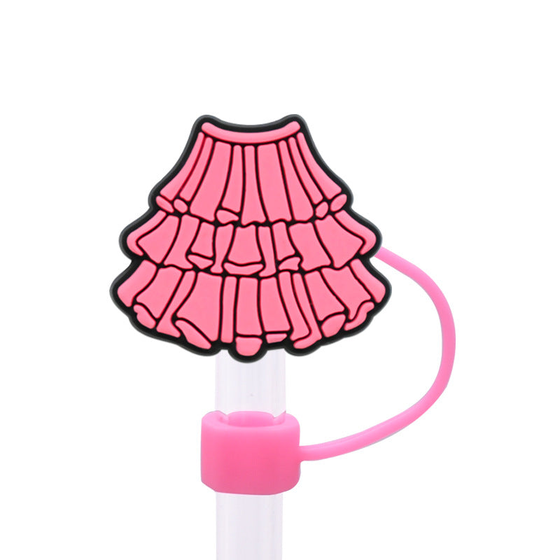 Wholesale Random 100pcs Pink Series 8/10mm PVC Soft Straw Tube Cap