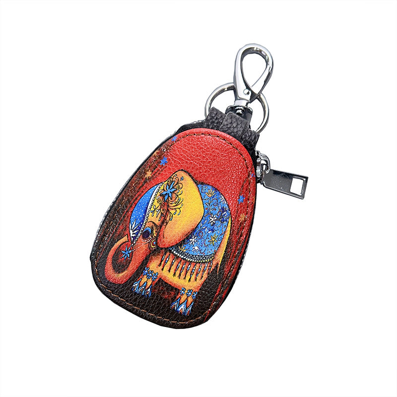 Wholesale Retro Key Bag Zipper Ornaments Car Color Printing Keychains ACC-KC-Mengs001
