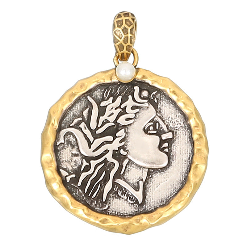 Wholesale Copper Greek Roman Retro Figure Pendant Necklace Fashion Accessory for Boutique Resale