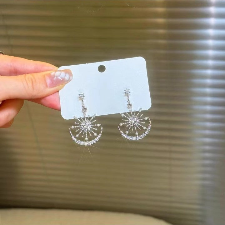 Wholesale Alloy Electroplated Hollow Zircon Stud Earrings Geometric Design Party Jewelry Gift for Women