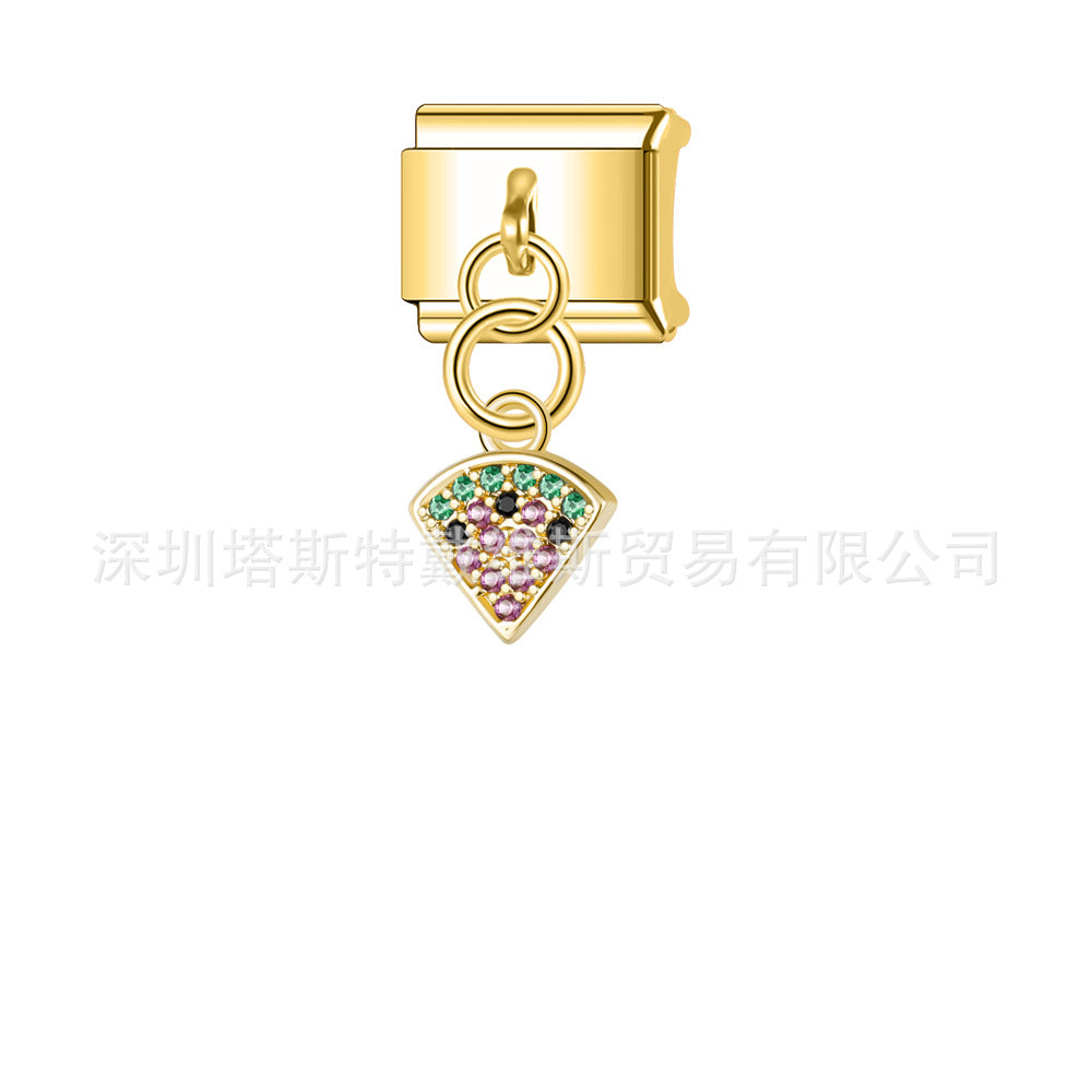 Wholesale Electroplated Alloy Heart Shaped Modular DIY Pendant Bracelet Gift Fashion Accessory