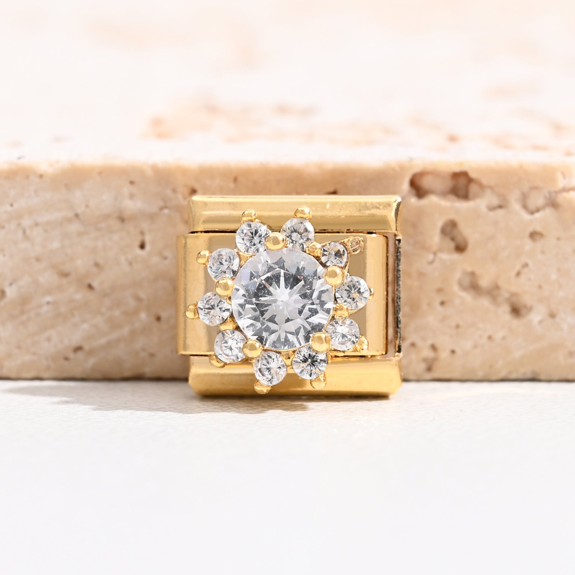 Wholesale 2pcs 9mm Italian Charm Starter Bracelets DIY square Single Section Creative Stainless Steel Composable Bracelet