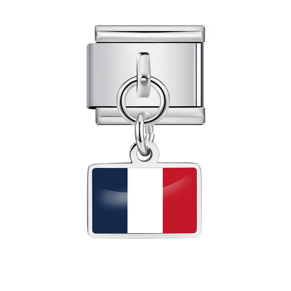 Wholesale World Flag Modular Bracelet Stainless Steel DIY Fashion Accessory