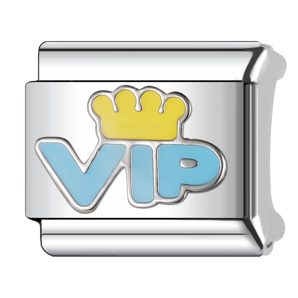 Wholesale Italian Charm Bracelet 9mm DIY Splicing English Stainless Steel Composable Bracelet