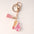 Wholesale  Resin Glue English Numbers Pink Tassel Rose Red Gold Foil Keychain