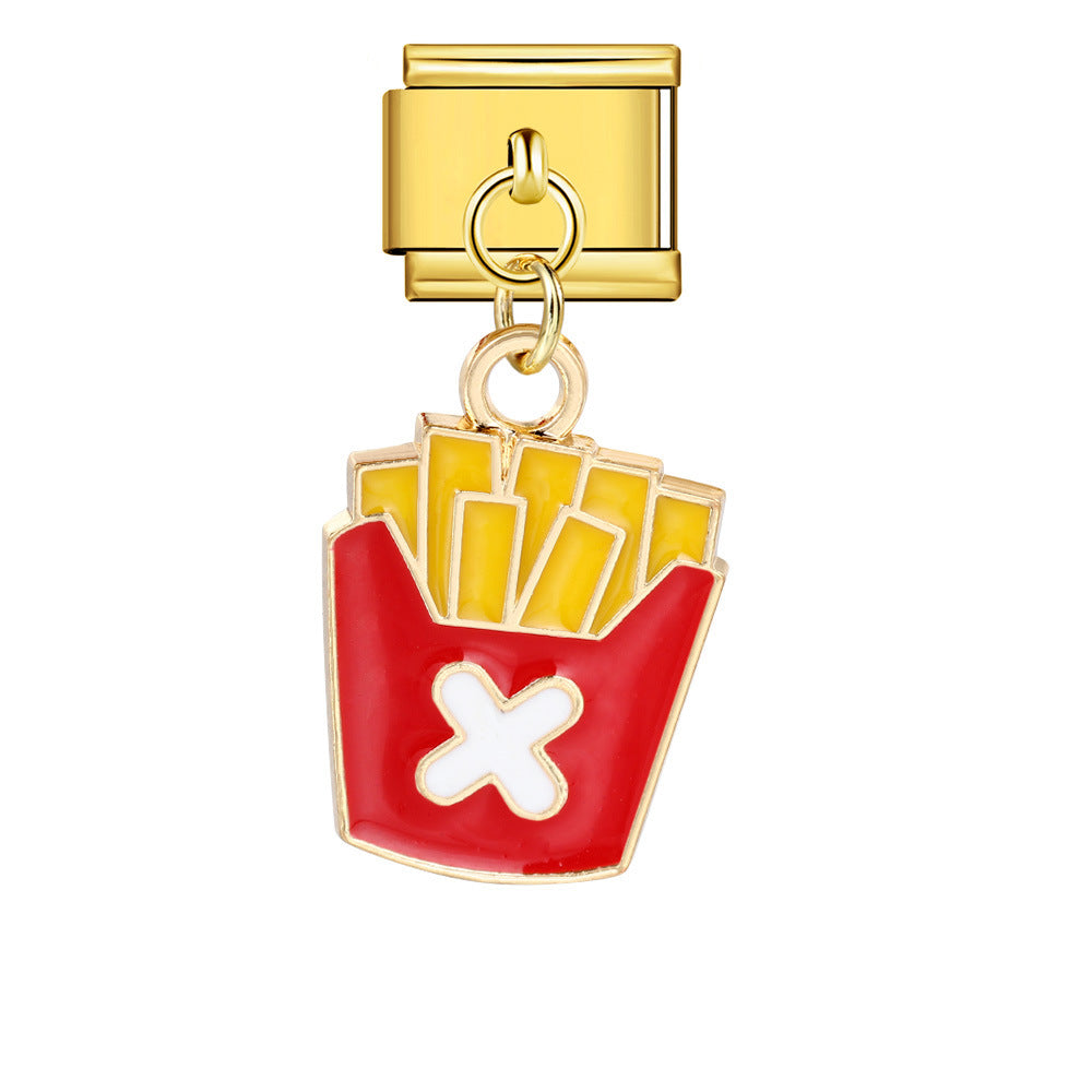 Wholesale Italian Charm Bracelet 9mm DIY Food series   Creative Stainless Steel Composable Bracelet