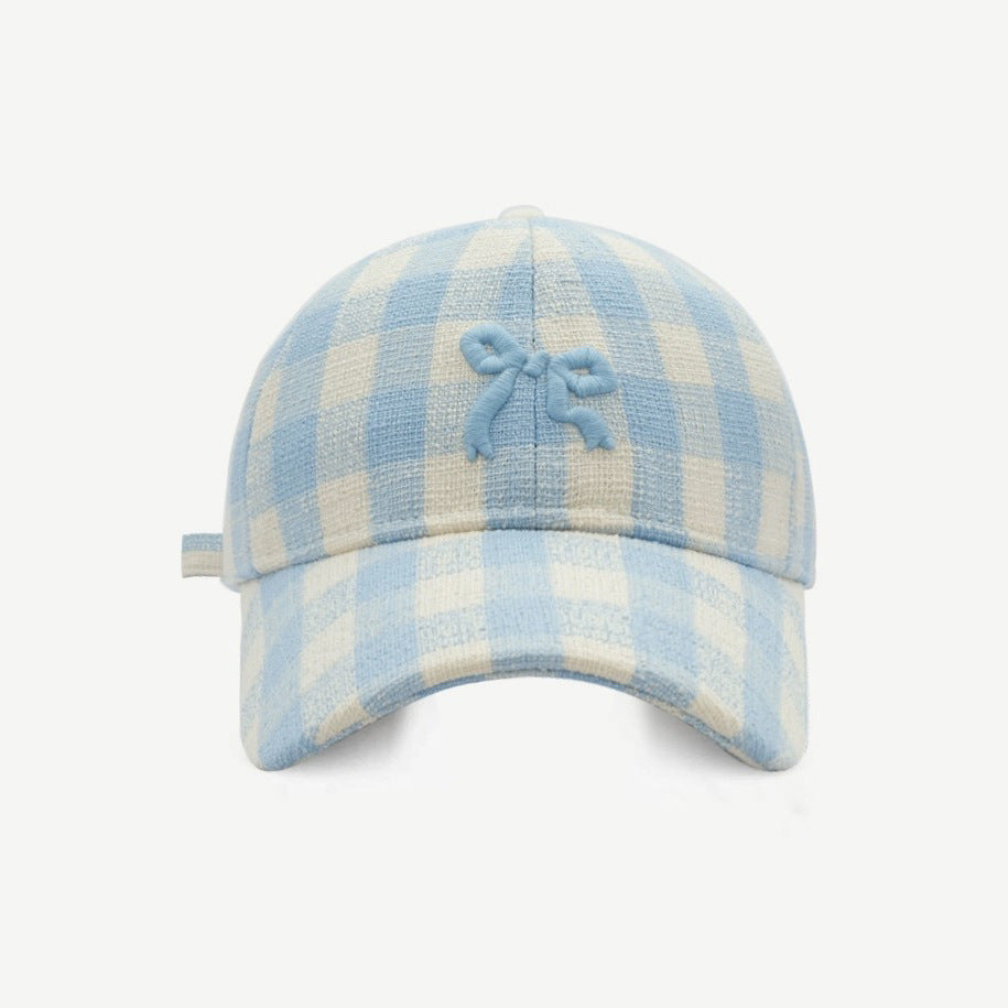 Wholesale Vintage Bow Hat Embroidery Plaid Cap Baseball Cap ACC-HT-JianYang001