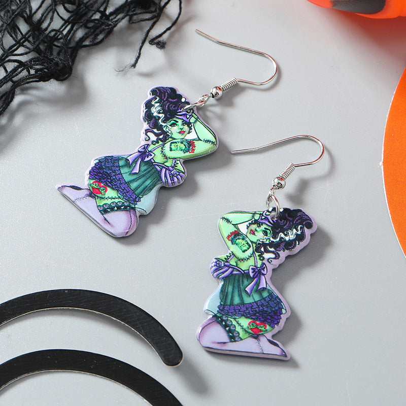 Wholesale Halloween Funny Beauty Ghost Earrings ACC-ES-Haoc010