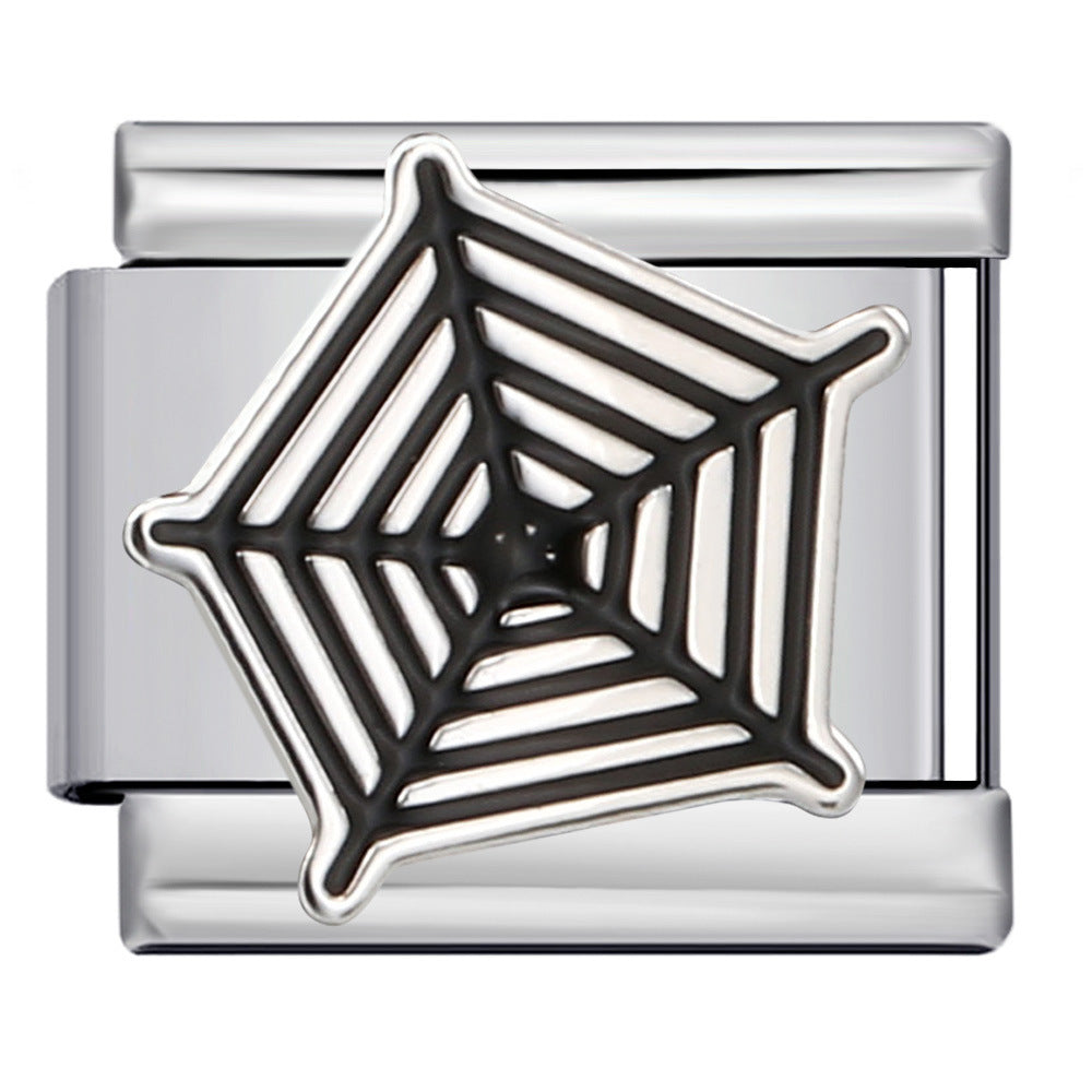 Wholesale Italian Charm Bracelet 9mm DIY Splicing Removable Black Gold Plated Oil Drop Cartoon Stainless Steel Composable Bracelet