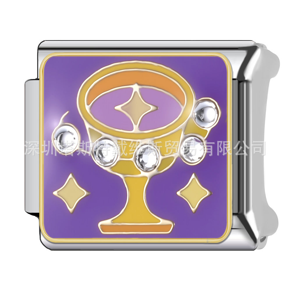 Wholesale Retro Tarot-Style Italian Charm Bracelet Stainless Steel Fashion Accessory Gift
