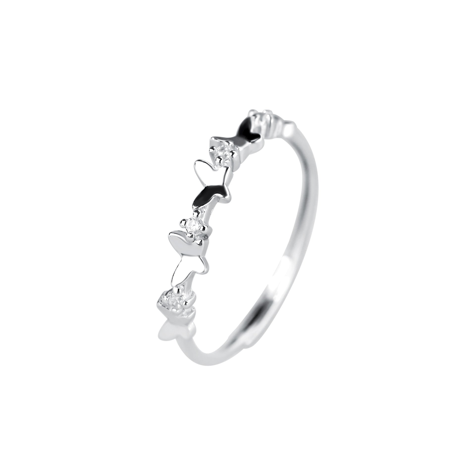 Wholesale s999 sterling silver adjustable flash drill ring