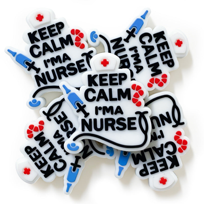 Wholesale 10pcs Focal Beads Injection Nurse Silicone DIY For Beaded Pen