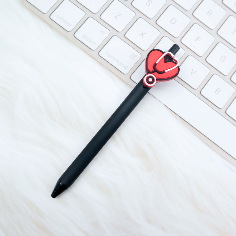 Wholesale  Cartoon PVC Creative Solid Color Doctor Medical 0.5 Pen Press Gel Pen