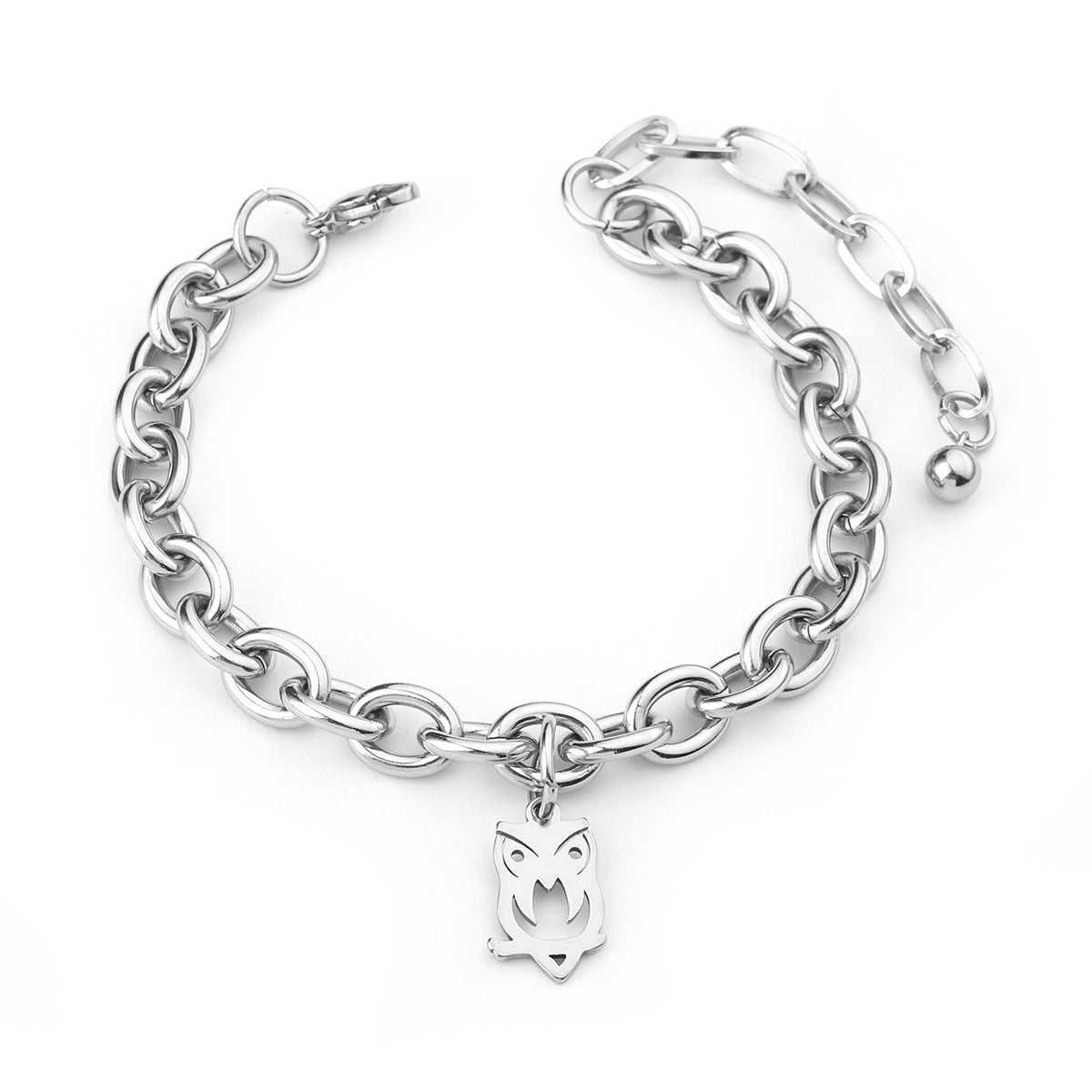 Wholesale Single Layer Chain Sapling Stainless Steel Bracelet ACC-BT-jiax007