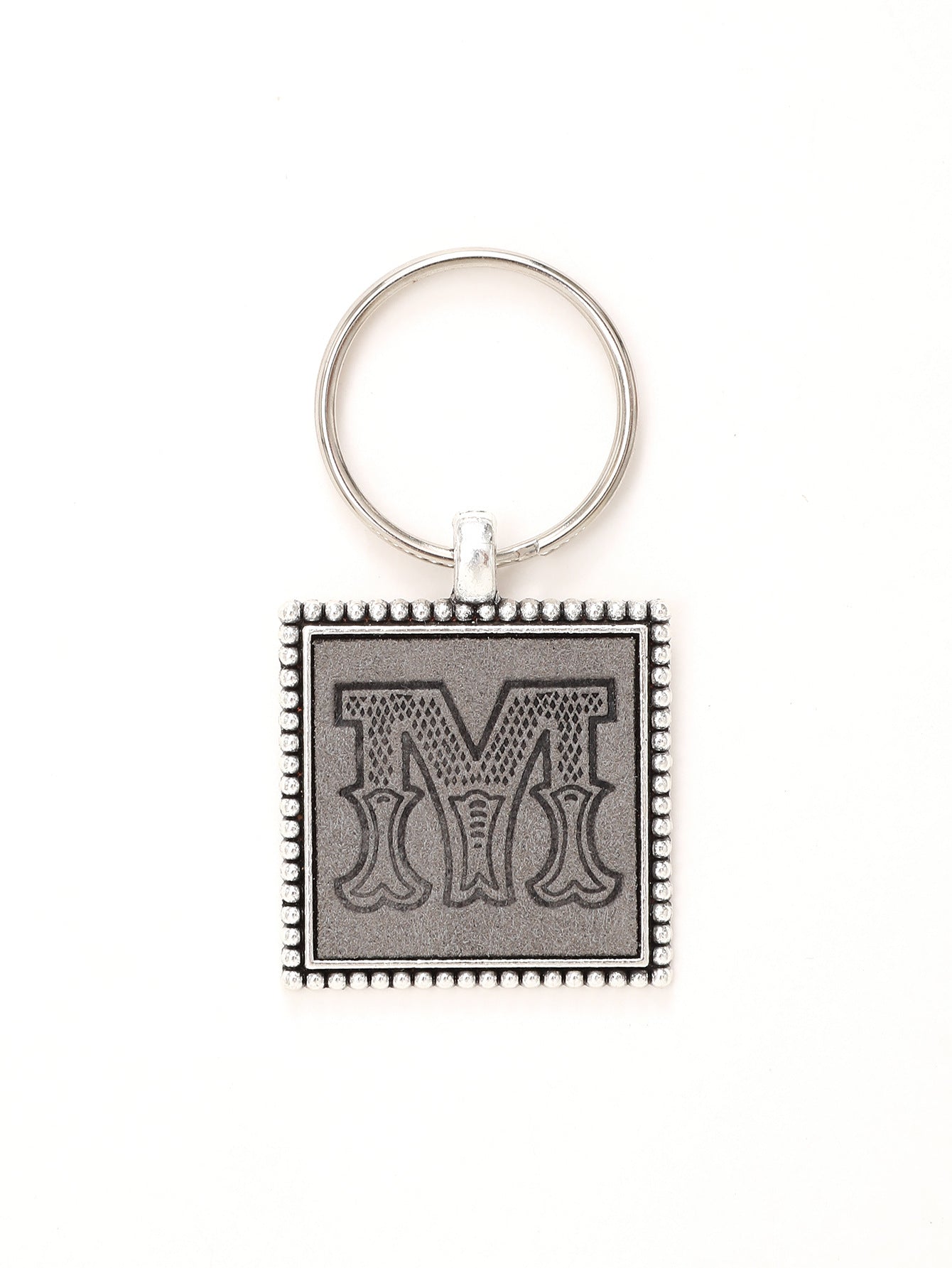 Wholesale 26 Letters Leather Embossed Keychain