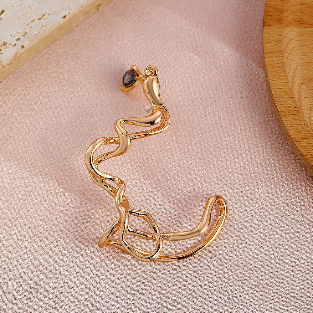 Wholesale Trendy Irregular Water Drop Earrings Alloy Hole-Free Fashion Accessory