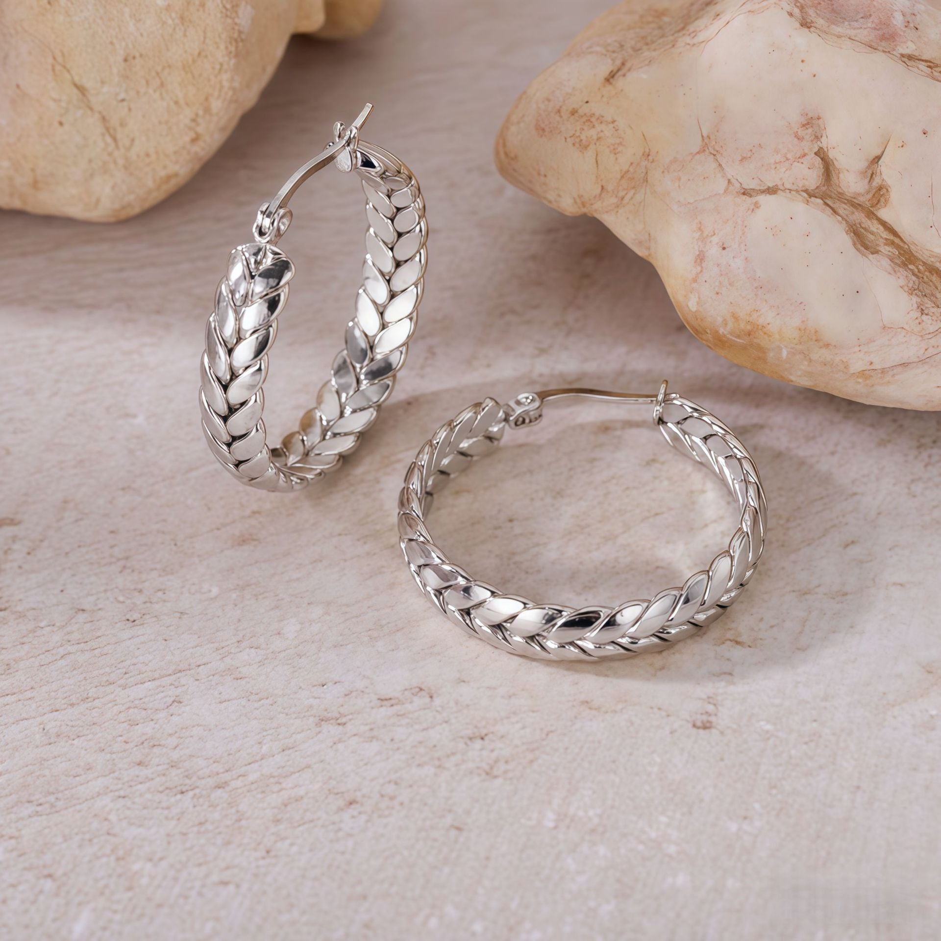 Wholesale Titanium Steel Wheat Ear Earrings