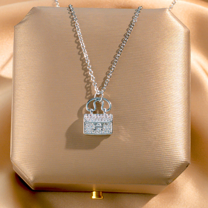 Wholesale Titanium Steel Zircon Clavicle Chain Necklace Korean Style Jewelry Accessory