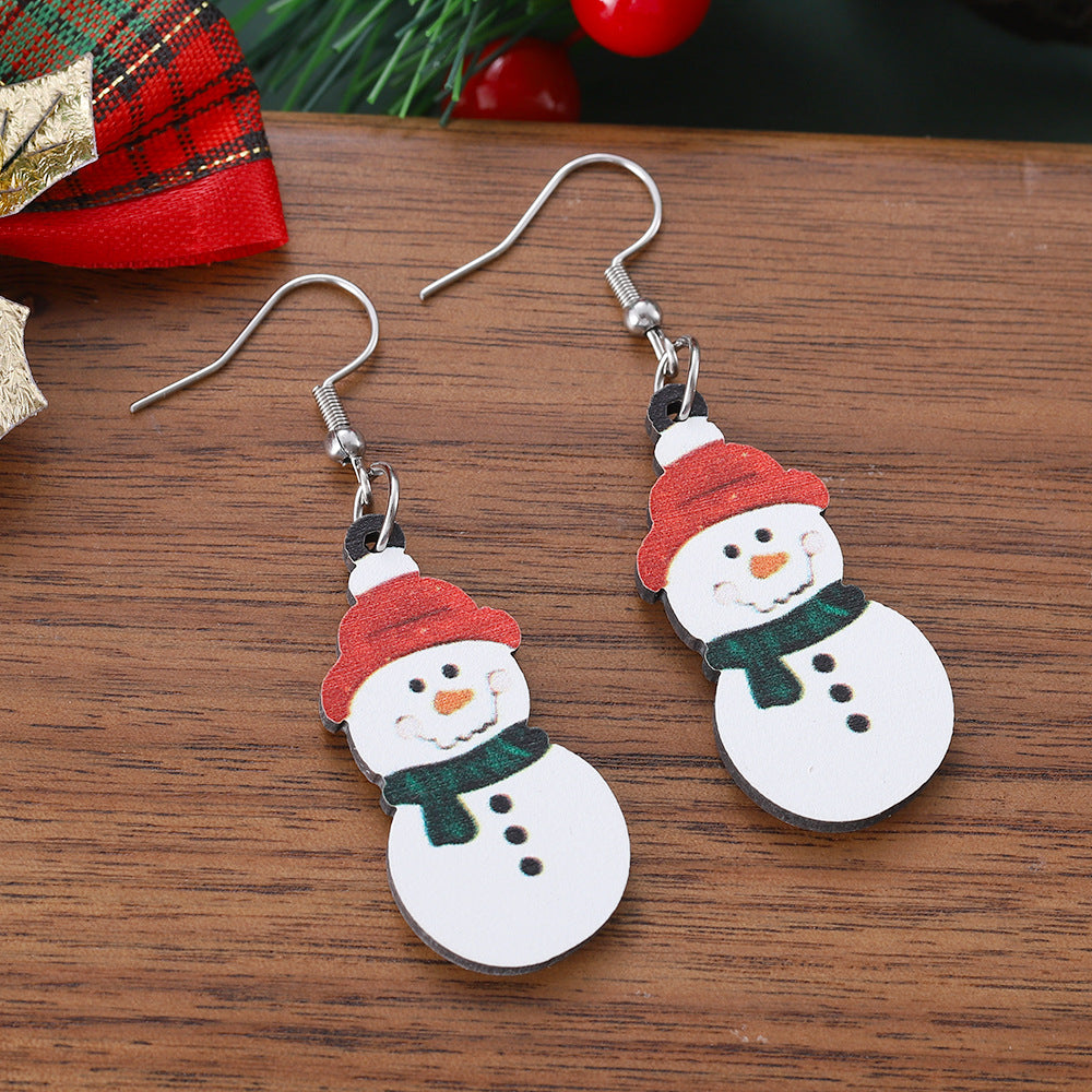 Wholesale Christmas cute gift winter snowman pendant earrings
