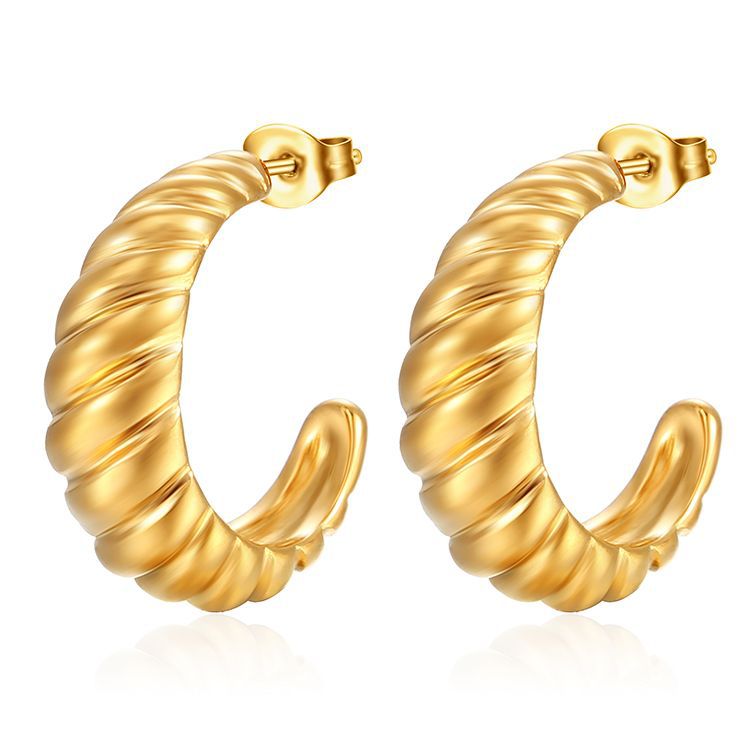 Wholesale  retro stainless steel horn bag earrings