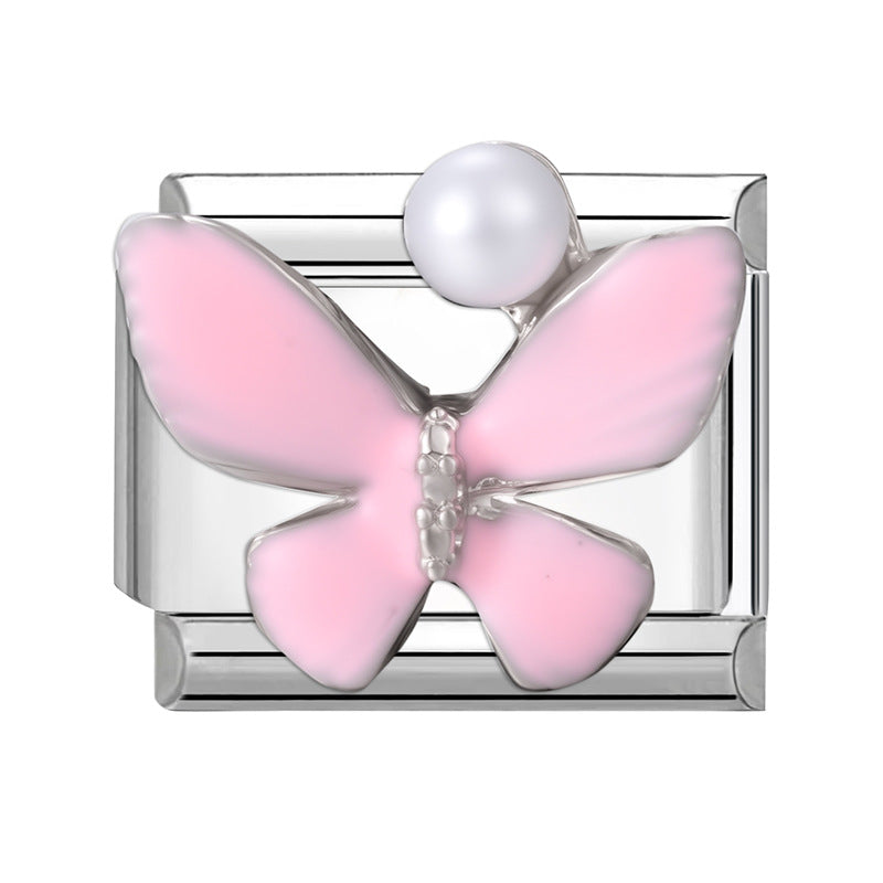 Wholesale 9mm Italian Charm Starter Bracelets DIY Butterfly Series Stainless Steel Composable Bracelet