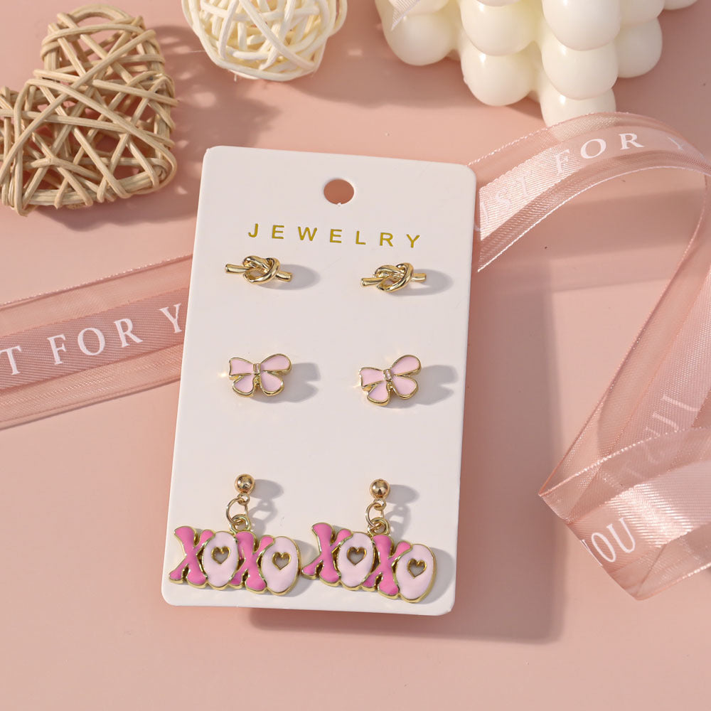 Wholesale Valentine' s Day Oil Drop Rose Red Lip Earring