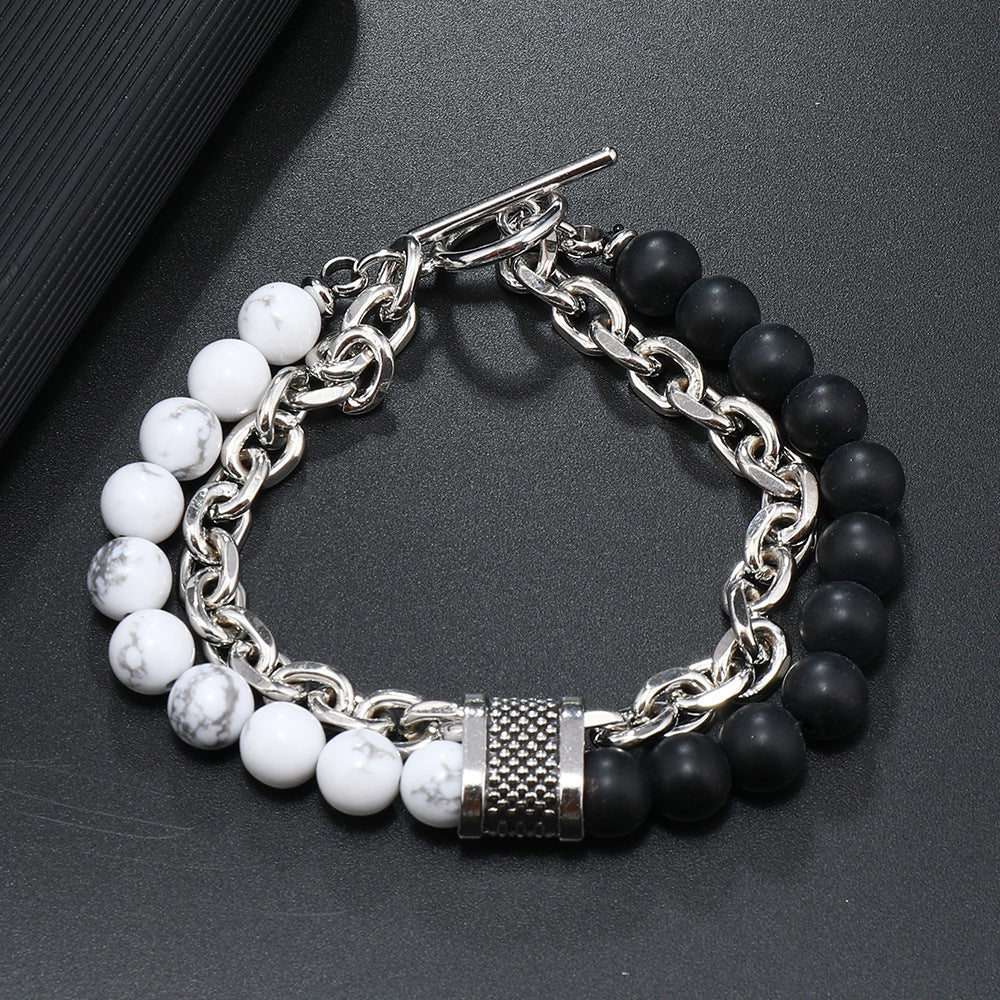 Wholesale  3PCS Men' s beaded natural stone bracelet