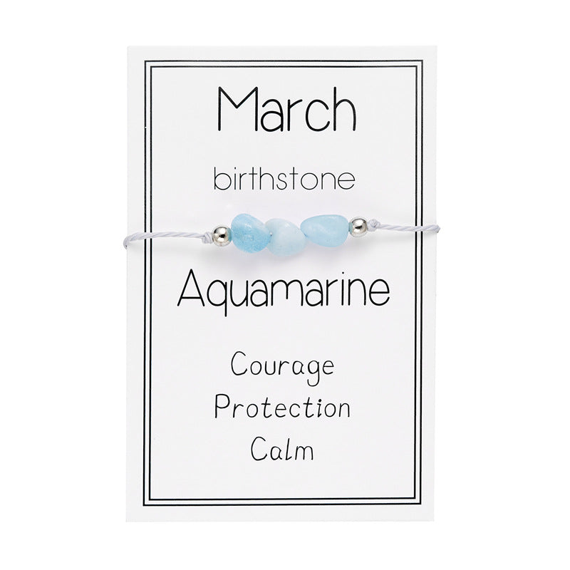 Wholesale Birthstone Girls' Bracelets Hand-Woven Adjustable Bracelets