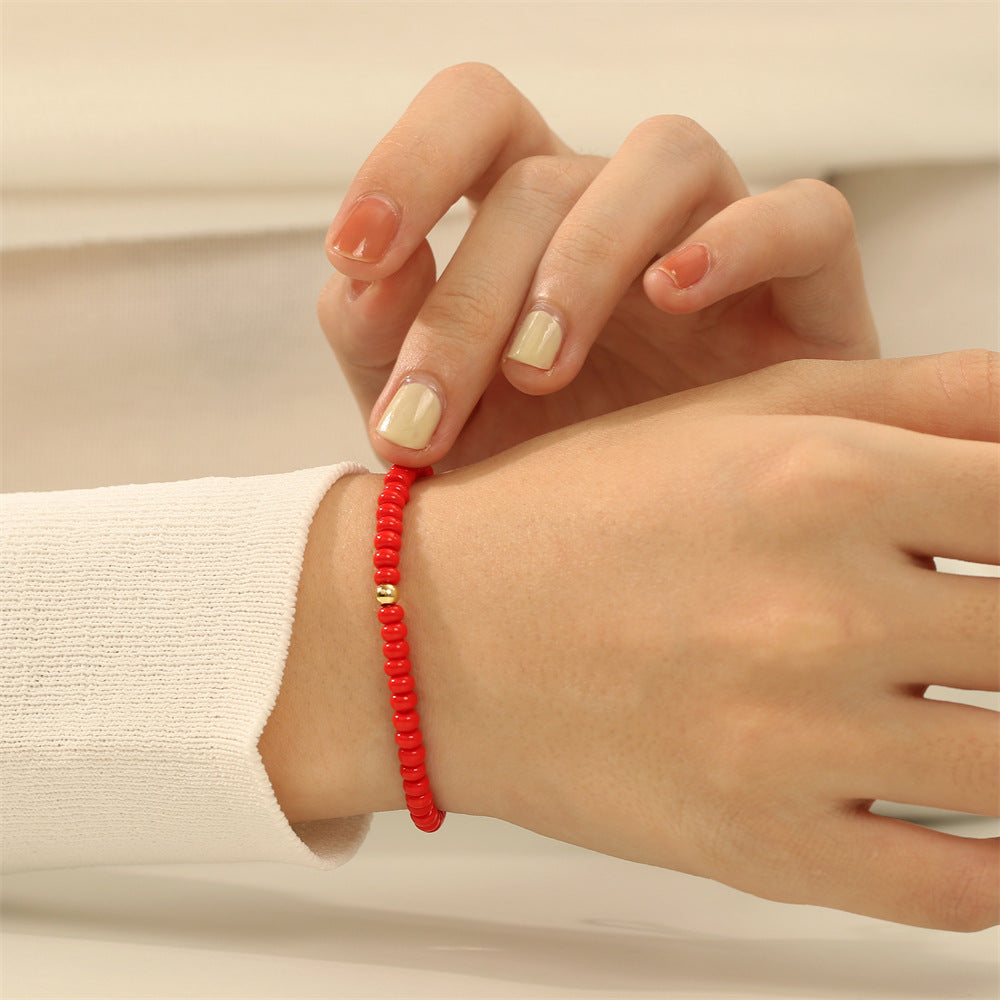 Wholesale Colorful Preciosa Czech imported glass bead bracelet handmade elastic jewelry