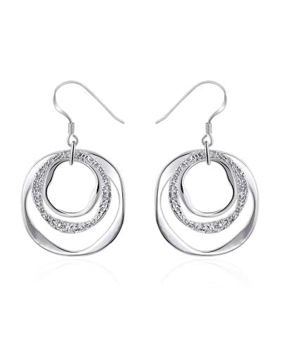 Wholesale Copper Plated Two-Tone Geometric Earrings for Women Chic Jewelry Accessory
