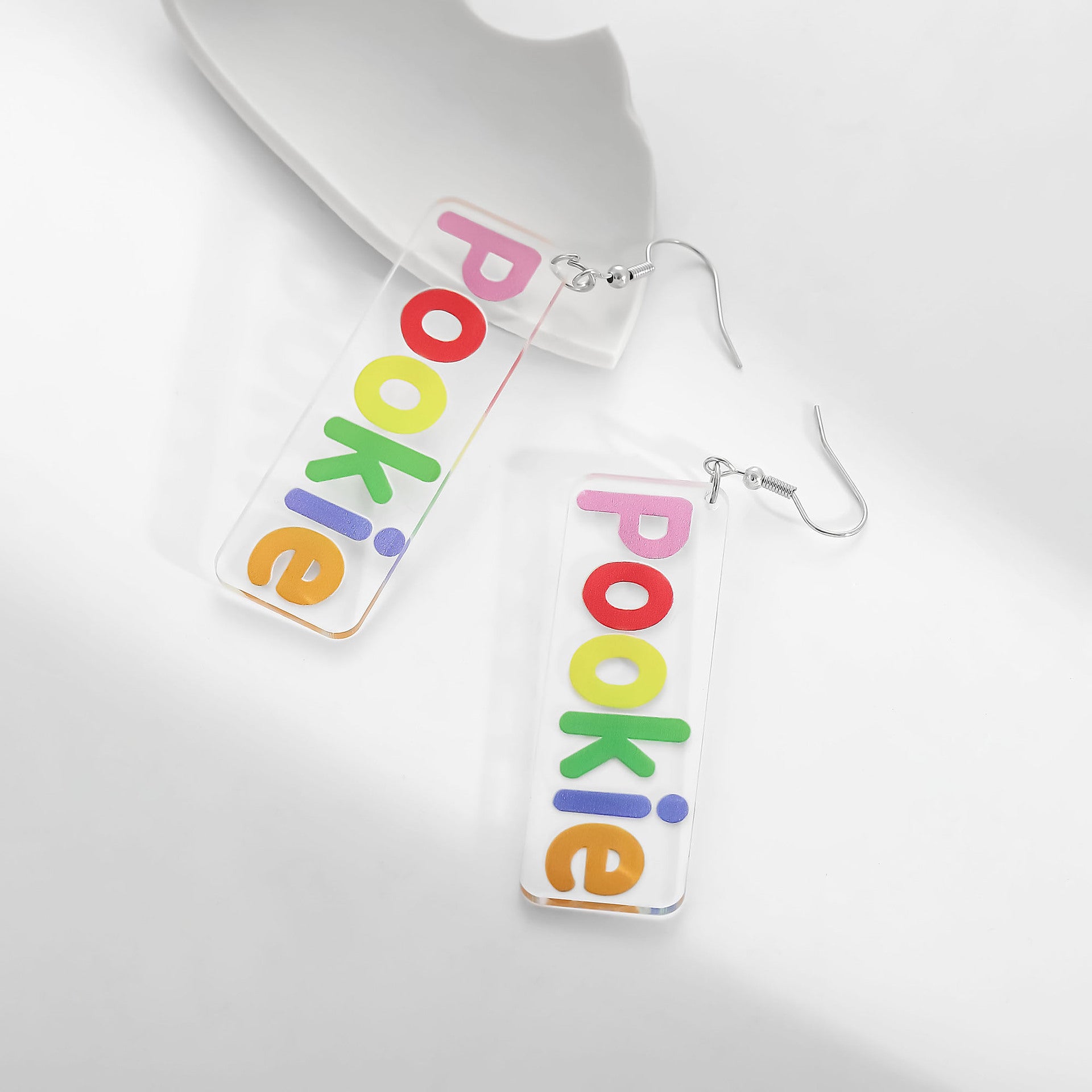 Wholesale   acrylic earrings color English letter earrings