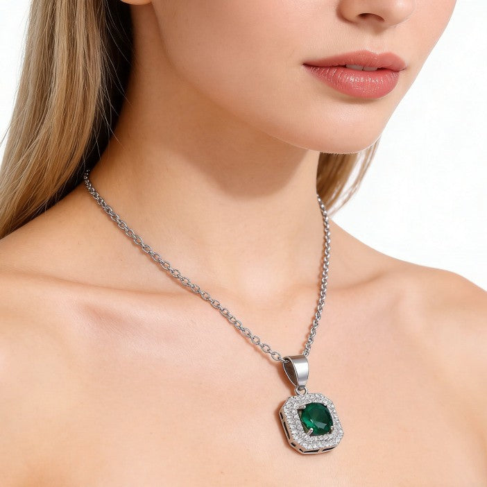 Wholesale Geometric Fashion Pendant Necklace Copper Electroplating Silver Chain