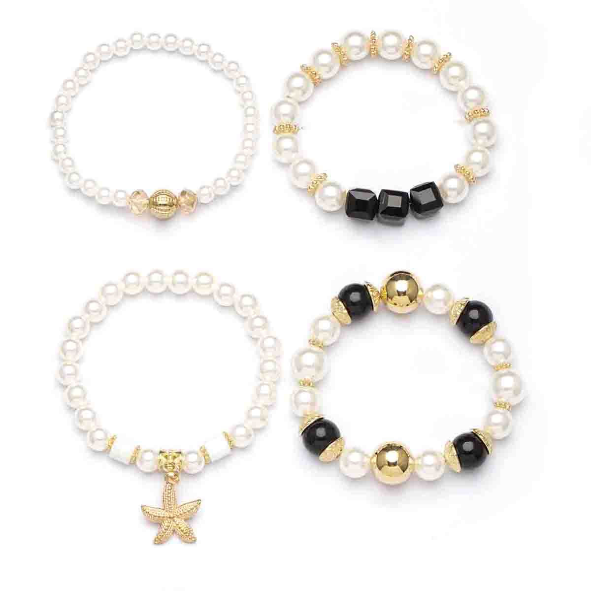 Wholesale Bohemian Creative Starfish Pearl Multi-layer Beaded Bracelet ACC-BT-Lijie006