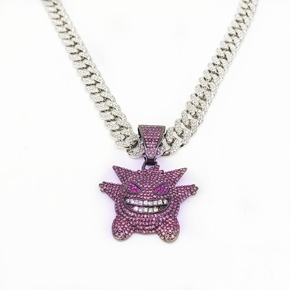 Wholesale Personality funny elf Geng ghost gray wolf cartoon micro  necklace