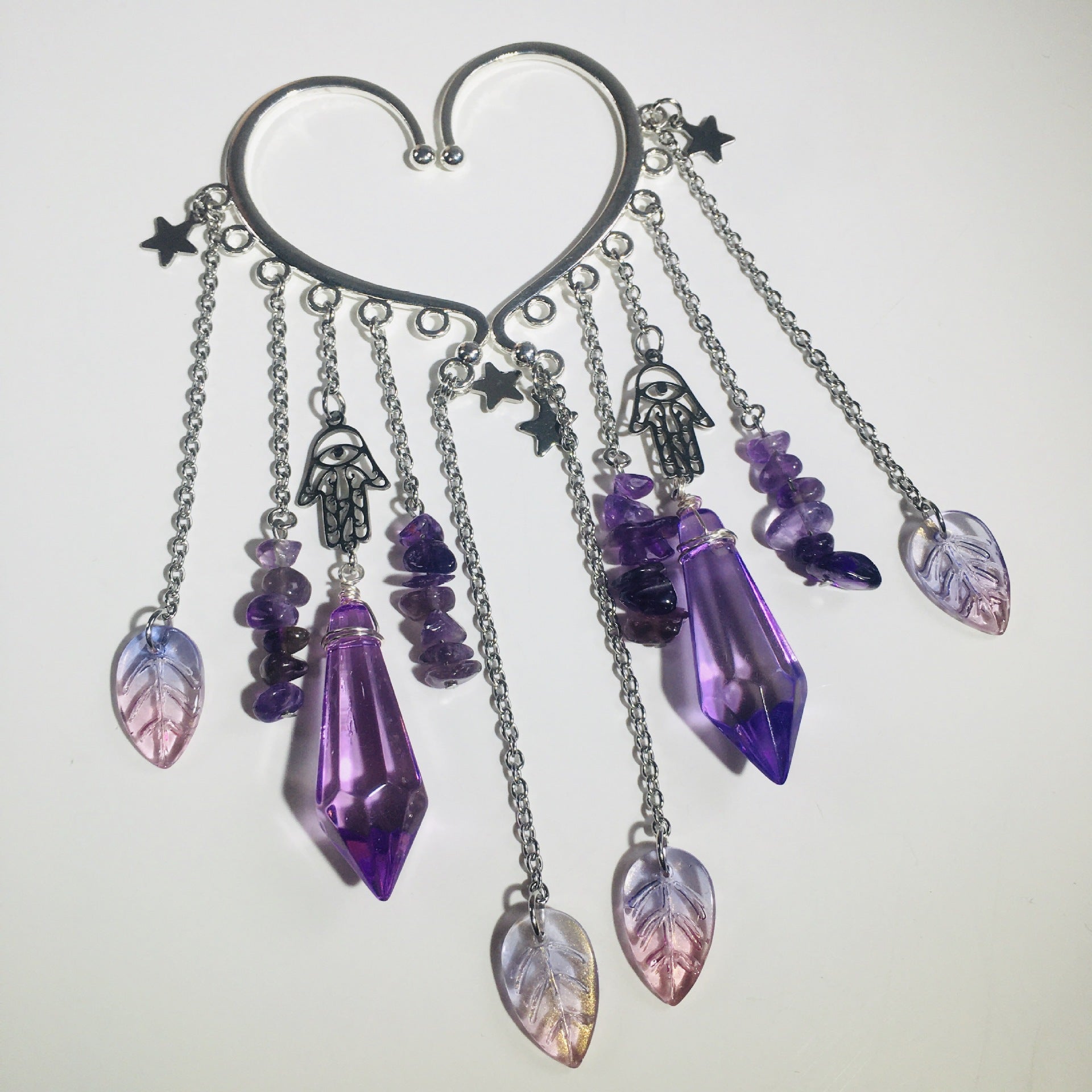 Wholesale Natural Crystal Gravel Elf Holeless Ear Hook Earrings ACC-ES-RongGuan006