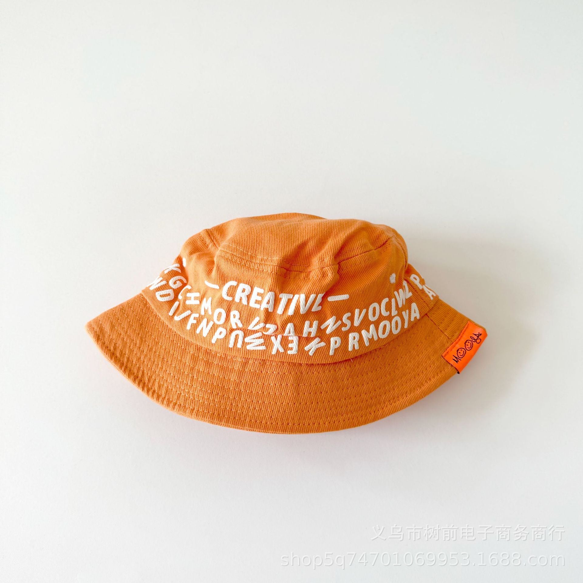 Wholesale Letter Washed Denim Cotton Children's  Bucket Hat