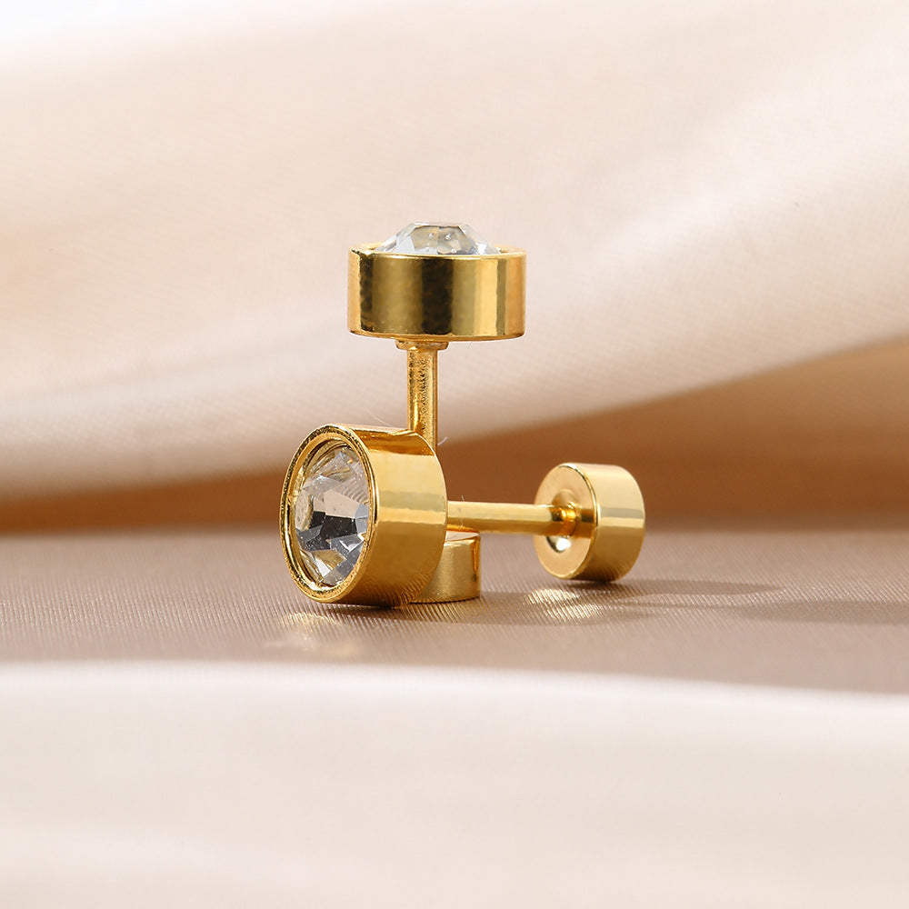 Wholesale  Diamond-encrusted Mini Thin Rod Screw Ear Nails Earrings