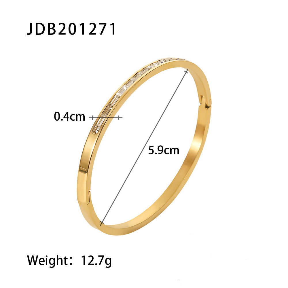 Wholesale Titanium Steel Bracelet Stainless Steel Zircon Inlaid Bracelet Vintage Bracelet Zircon Bracelets ACC-BT-Jied003