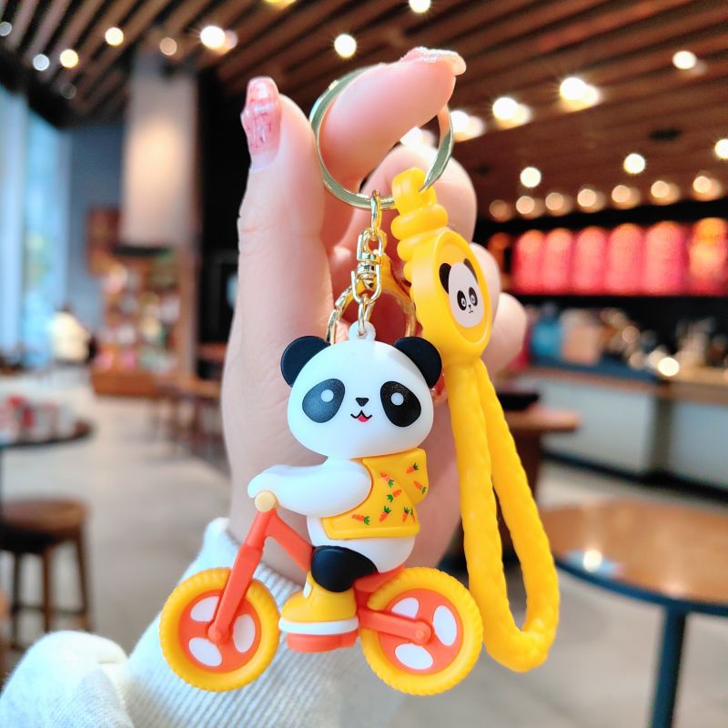 Wholesale Cartoon Cycling Panda PVC Keychain Cute Keychain ACC-KC-ShuoT013