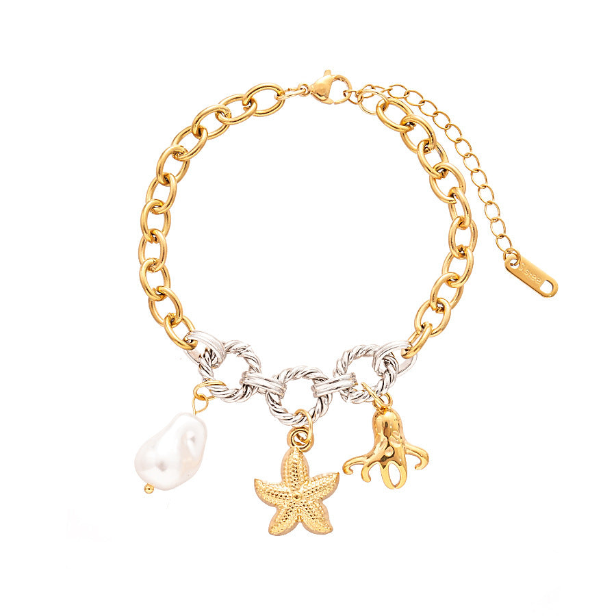 Wholesale  stainless steel flower turtle octopus crab bracelet