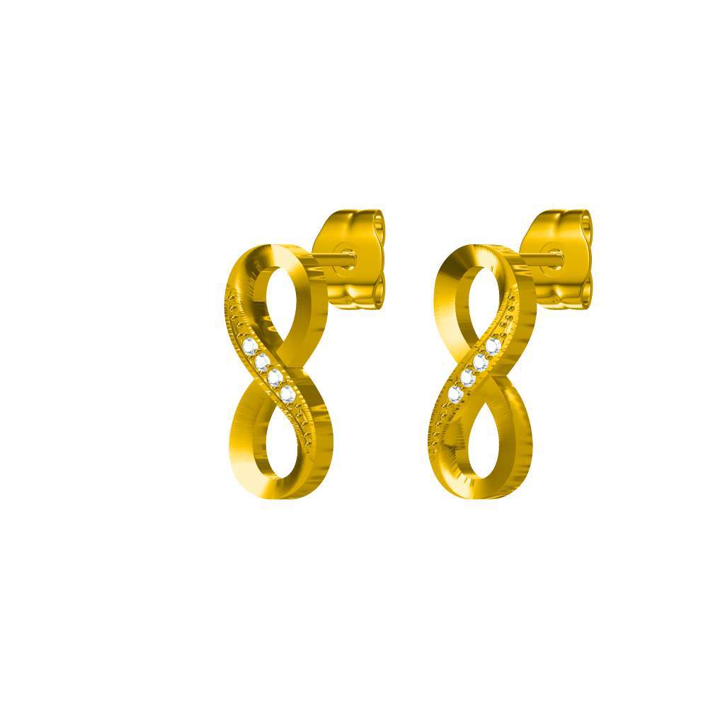 Wholesale Titanium steel inlaid zircon infinity symbol necklace earrings and bracelet set