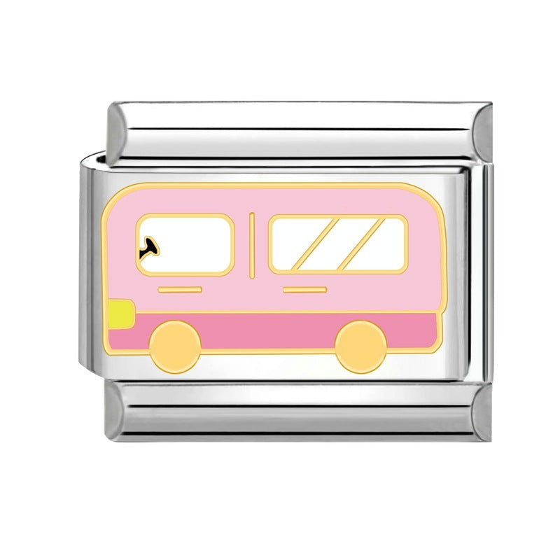 Wholesale Italian Charm Bracelet 9mm DIY Splicing Cute Dessert Titanium Steel Composable Bracelet