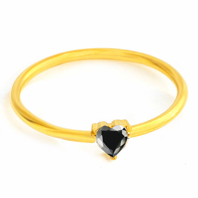 Wholesale 2PCS Titanium steel heart-shaped zircon ring