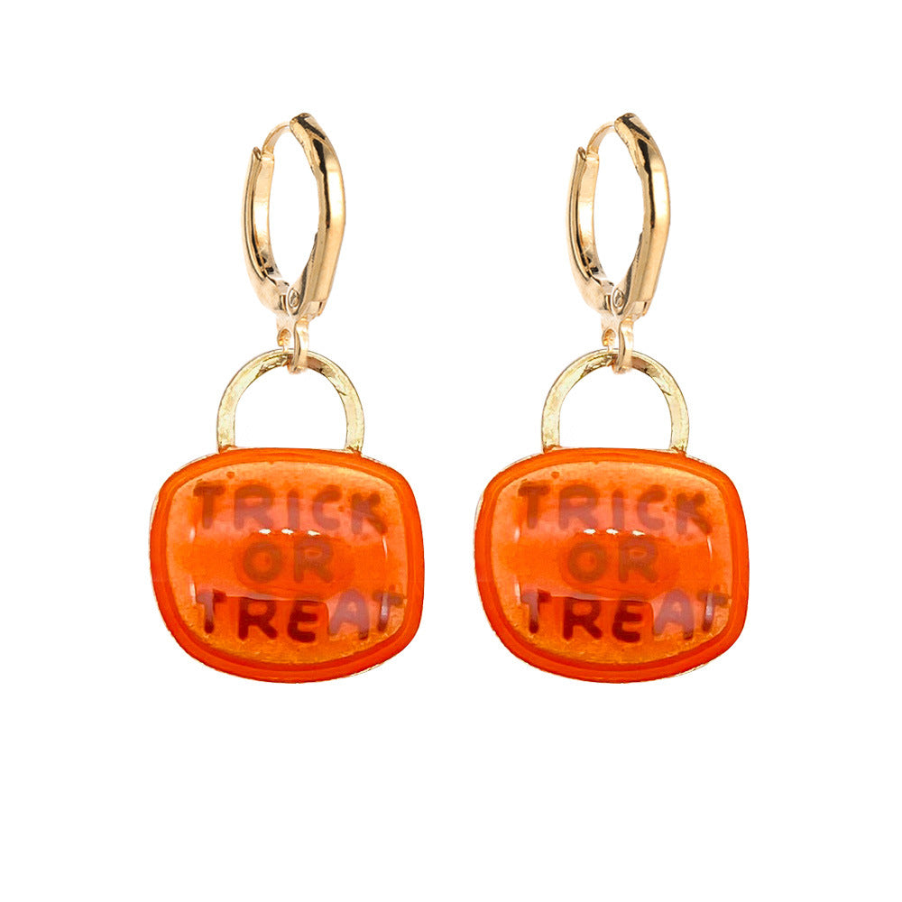 Wholesale Thanksgiving Cute Hedgehog Fox Scarecrow Pumpkin Wheat Alloy Oil Drop Earrings ACC-ES-ChenY050