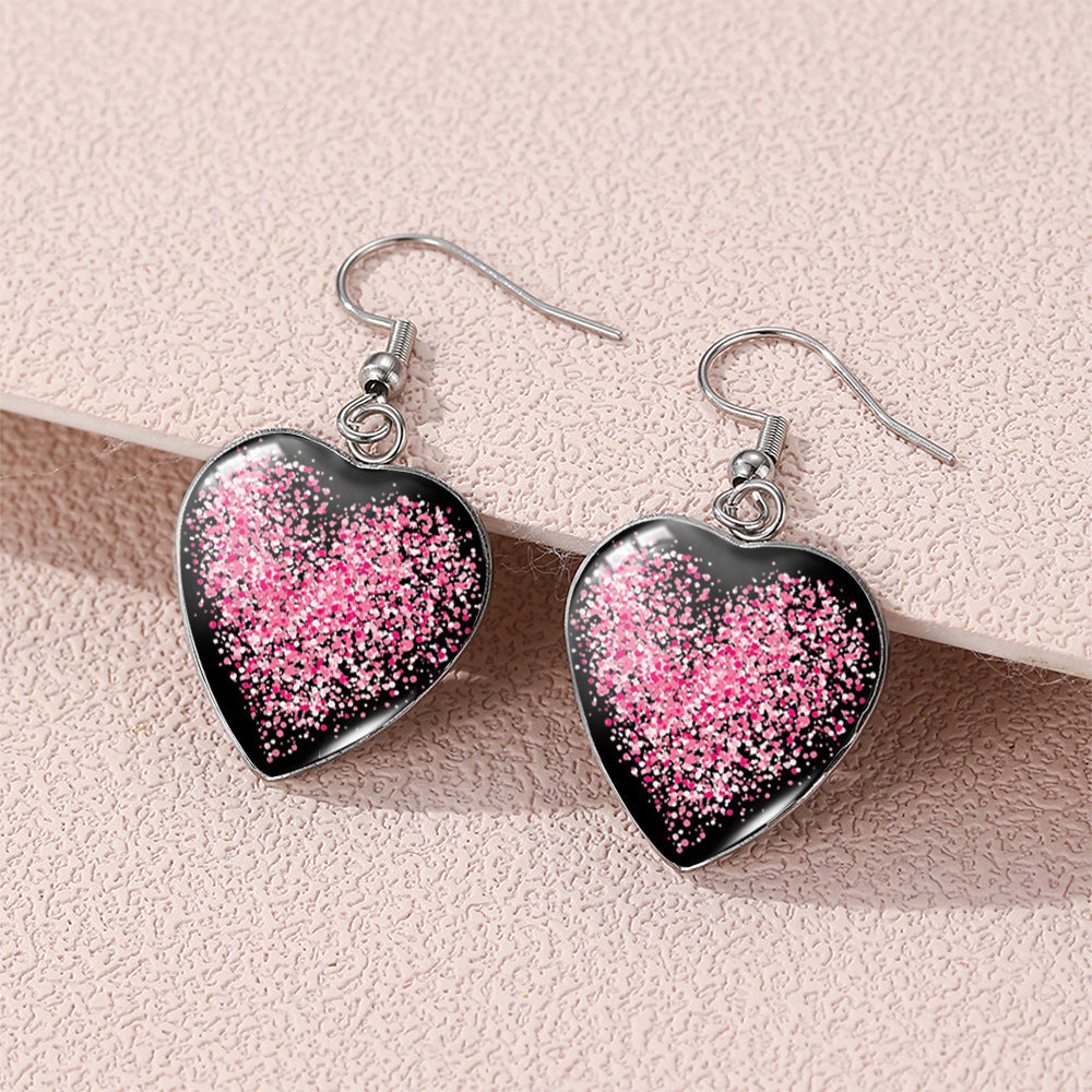 Wholesale Valentine' s Day love  Stainless steel  heart-shaped  earrings