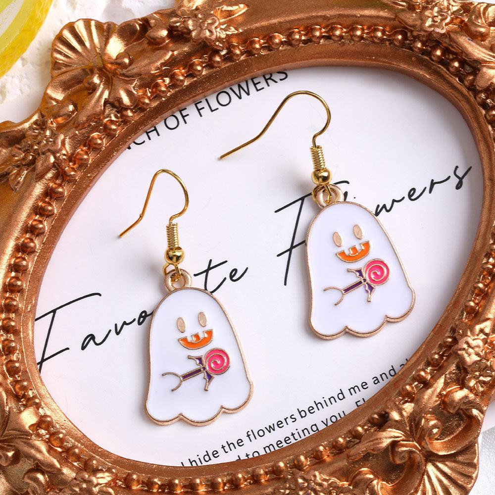 Wholesale Halloween earrings horror funny skull pumpkin ghost face earrings